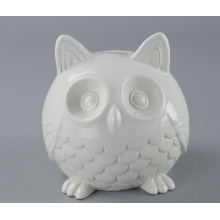 Cute Owl Shape Ceramic Customized Coin Bank